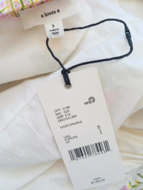 A Loves A linen blend floral belted puff sleeve dress - Picture 12 of 12